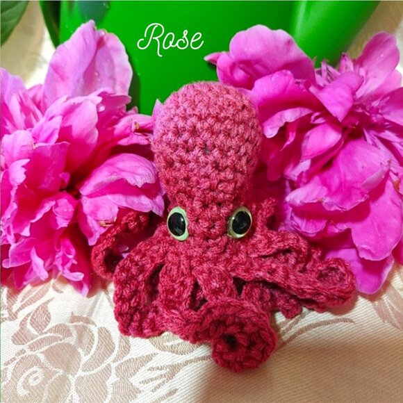 Hand Made Crocheted Mini Octopus Toy - Picture 2 of 12